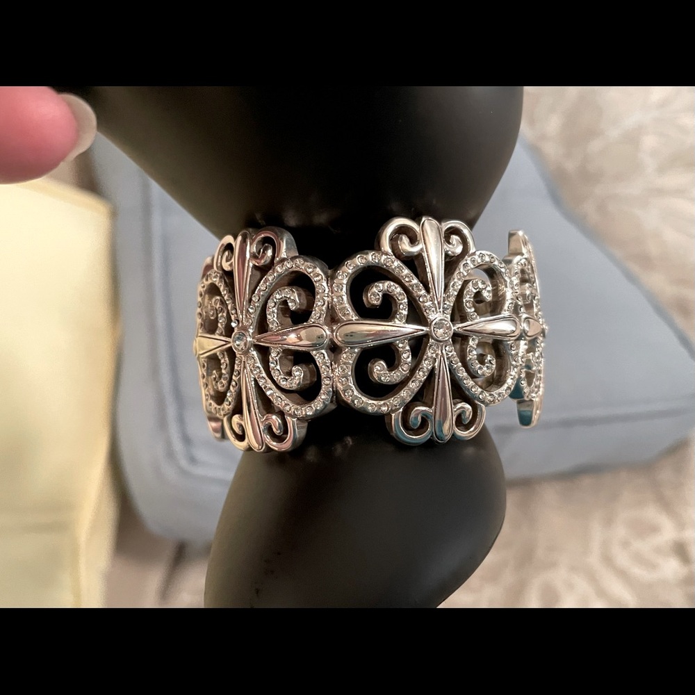 Brighton filigree cuff bracelet w/crystal accents - Picture 2 of 5